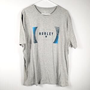 Hurley Logo T-Shirt XL Gray Short Sleeve Graphic Tee Surf Skate Casual Street